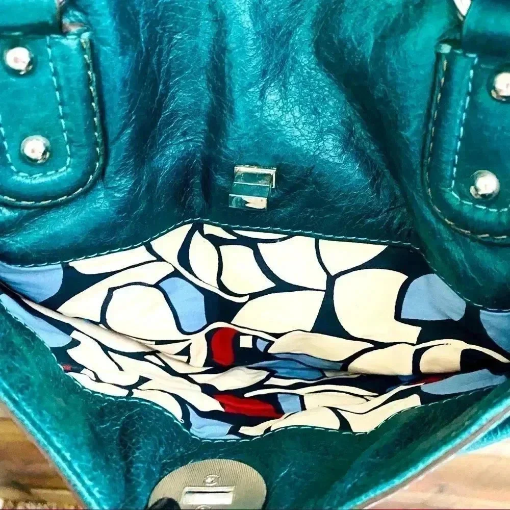 Marks & Spencer Autograph Teal/Green Leather Satchel